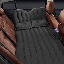 Ephesial Inflatable Car Air Mattress With Headboard Pocket Pillows And Air Pump Portable Back Seat Air Bed For In 2020 Car Mattress Car Bed Car Air Mattress