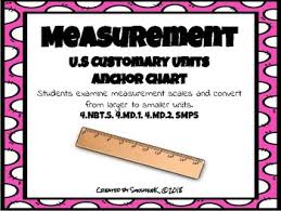 u s customary unit conversion anchor chart mass lengths capacity time