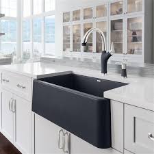 As homeowners love the unique style of the apron front sink design. Blanco Ikon Farmhouse Kitchen Sink 30 In Black 401831 Rona