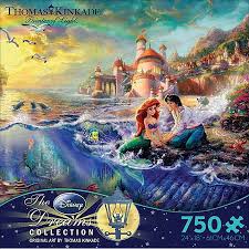 Mini young farm animals 750 piece shaped jigsaw puzzle for $18.99. Ceaco Thomas Kinkade Disney The Little Mermaid 750 Piece Jigsaw Puzzle Walmart Com Disney Puzzles Kinkade Disney Thomas Kinkade Disney