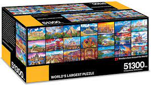 Here you will find all jigsaw puzzles from 2000 to 40,000 pieces. Amazon Com Kodak Premium Puzzle Presents The World S Largest Puzzle 51 300 Pieces 27 Wonders From Around The World 28 5 Foot X 6 25 Foot Jigsaw Puzzle Toys Games