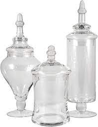 Our glass apothecary jars are great for a number of uses ranging from making your own candles to simply using them for decorative storage. Amazon Com San Miguel Set Of 3 Aris Apothecary Jars Home Kitchen