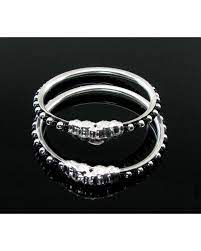 Elephant Face Black Beads Real Silver Kids Bangles Bracelet Nazaria Pair Silver Bangles Silver Baby Bracelet Kids Bangles
