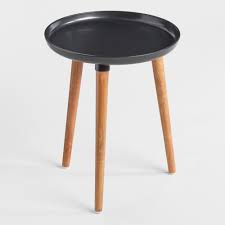 Round Black Metal And Wood Ennis Accent Table By World Market