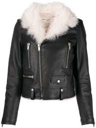 Saint Laurent Shearling Collar Biker Jacket In 2020 Best Leather Jackets Leather Jacket Brands Best Leather Jacket Brands
