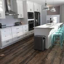 The new luxury vinyl plank floors are installed and i am thrilled with the result and the experience of installing them.what a difference they made in out basement office renovation for the one room challenge. 10 Kitchens With Vinyl Plank