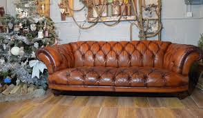 Tetrad Grand Tour Oskar Tan Brown Leather Chesterfield Sofa