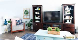 Navy blue pink living and dining room. Pink Navy Blue And Jade Family Room Decor Reveal Jo S House All Things Thrifty