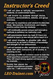 Instructors Creed Controversial Topics Self Pity Police Careers