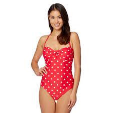 Red Polka Dot Twist Front Tummy Control Swimsuit At Debenhams Com Tummy Control Swimsuit Swimsuits Polka Dot Swimsuits
