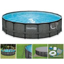 Summer Waves Elite 18 Ft Dark Herringbone Above Ground Swimming Pool With Filter Pump Walmart Com Above Ground Swimming Pools Swimming Pools Summer Waves
