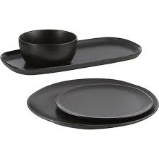 Black And White Checkered Dinnerware Sets Crisp Matte Black Dinner Plate Reviews Cb2 Black Dinnerware Dinnerware Black Dinner