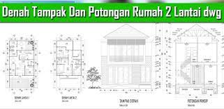 Download file autocad 2021 rumah 2 lantai lengkap dwg, bestek rumah 2 lantai lengkap, download gambar kerja rumah 2 lantai lengkap pdf, download download gambar autocad desain rumah tinggal 2 lantai 10. Denah Tampak Dan Potongan Rumah 2 Lantai Dwg Gambar Bestek Lengkap