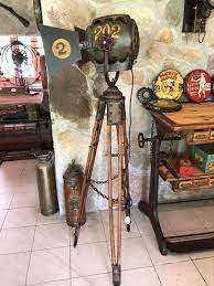 Manes Marzano Collection Reflector De Cine Antiguo Vintage Searchrlight Tripod Lamp Lamp Decor