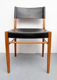 Solid cherry wood that has been refinished. Cherry Wood Leather Dining Chairs 1960s Set Of 6 For Sale At Pamono