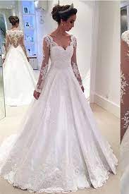 Dress the population elle sweetheart bodycon midi dress. Charming V Neck Appliques A Line Wedding Dress With Long Sleeves Wd023 Online Wedding Dress Wedding Dresses Aline Wedding Dress