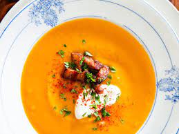 Butternut Squash Soup With Bacon And Creme Fraiche Recipe Recipe Butternut Squash Soup Creme Fraiche Recipes Butternut