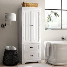 The doors on this cabinet provide an 9. White Finish Linen Tower Bathroom Towel Storage Cabinet Tall Wooden Organizer Ebay