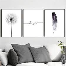 Black And White Framed Prints Amazon Black And White Dandelion Feathers Poster And Print Letter Love Wall Art Canvas Painting Ho In 2020 Love Wall Art Wall Art Canvas Painting Black And White Picture Wall