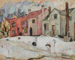 Sold Price Abraham Manievich Russian American 1881 1942 Winter Scene In Yonkers Oil On Canvas Signed Painting Art Art Painting Oil