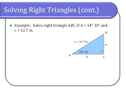The total will equal 180° or π radians. 5 4 Solving Right Triangles