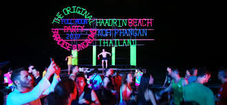 Fire breathers and gogo dancers. Full Moon Party Koh Phangan Kohsamui