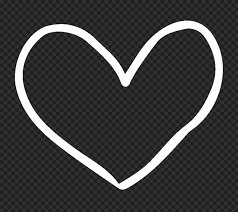 Very small gray heart with transparent tags : Hd White Outline Drawn Heart Png Citypng