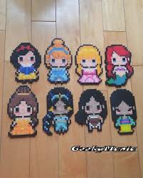 Original Walt Disney Princess Snow White Cinderella Aurora Belle Ariel Jasmine Pocahontas Mulan Perler Beads Perler Bead Disney Walt Disney Princesses Perler Beads