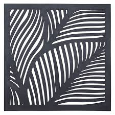 Matrix 575mm X 575mm Charcoal Fronds Wall Art Garden Wall Art Outdoor Wall Art Outdoor Sun Wall Art