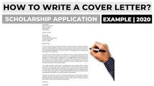 It's like a cover letter; How To Write A Cover Letter For A Scholarship Application Example Youtube