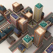 3d City Buildings 2 Model City Buildings Paper City City