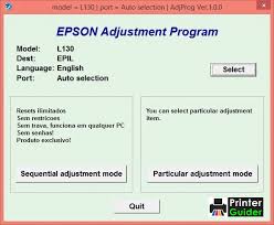 Carefully designed for small business owners and busy home offices, the epson l130 has impressive print speeds of up to 8.5 ipm in black and 3.5 ipm in colour. Epson L130 Resetter Adjustment Program Free Download Printer Guider