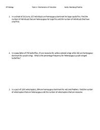 Hardy weinberg pogil answer key the equations you have just developed, p + q = 1 and p2+ 2pq +q2= 1, were first developed by g. Hardy Weinberg Problems Worksheets Teaching Resources Tpt