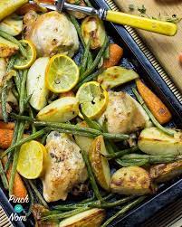 Pinch Of Nom On Instagram Garlic Lemon Chicken Tray Bake Only 355kcal Per Portion And Such An Easy Cheap Meal You Ll Love It Cheap Meals Meals Recipes
