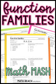 Function Family And Parent Function Math Mash Activity Functions Math Parent Functions Math