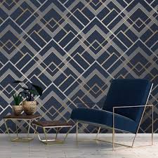 Our wallpaper pictures are took under white cold lighting. Otis Geometric Wallpaper Navy Geometric Wallpaper Geometric Wallpaper Navy Geometric Wallpaper Living Room