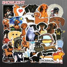 Bright and cheeful color palette. 10 50 Pcs Pack Cute Dachshund Dog Cartoon Stickers Diy Decal For Laptop Car Mobile Pc Scrapbooking Car Waterproof Sticker Stickers Aliexpress