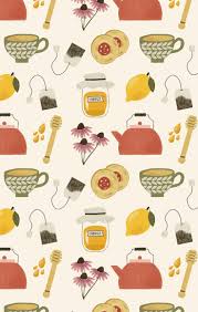 Ohjessmarie Shop Redbubble Tea Illustration Pattern Art Pattern Wallpaper