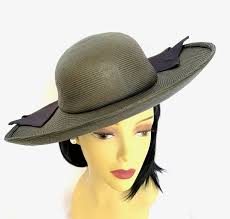 Sombrero bretón de paja vintage Sally Victor, azul marino con acento de  lazo/cinta, alta moda, fino The French Room Marshall Field and Company,  Chicago