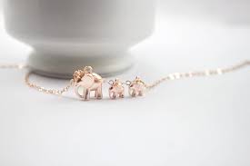 Elephant Necklace Rose Gold Elephants Jewelry Mom Of Twin Necklace Heart Bracelet Twin Girls Mommy Gift Gift For Wife Anniversary Gift Elephant Jewelry Elephant Necklace Gold Elephant Jewelry Necklace