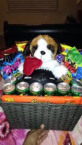 Birthday Gift Basket Ideas For Boyfriend Anniversary Valentine S Day Gift Basket For Boyfriend In 2020 Valentine S Day Gift Baskets Diy Valentine Gifts For Boyfriend Diy Valentines Gifts