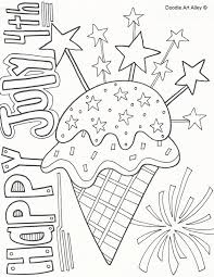 God bless america with uncle sam, us flags, statue of liberty, independence hall, . Independence Day Coloring Pages Doodle Art Alley