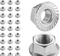 Flewdart 30pz dado flangiato M5, Dadi Flangiati 304 acciaio inox, dado  esagonale per viti ø 5mm Din 6923 / Iso 4161, M5/M6/M8/M10/M12/M14 (M5  30pcs) : ...