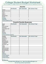 College Student Budget Worksheet Printable Free Worksheet In 2020 College Student Budget Budgeting Worksheets College Expenses