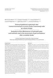 Pri priznaní nároku na invalidný dôchodok hrá dôležitú úlohu bodovanie v percentách. Pdf Ocena Przydatnosci Wybranych Skal I Metod Stosowanych W Ocenie Chodu I Rownowagi Osob Po Udarze Mozgu Evaluation Of The Effectiveness Of Selected Scales And Methods Used In The Assessment Of Gait