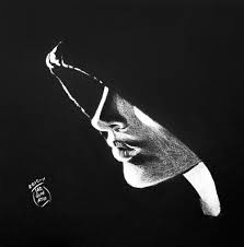 It's easy to draw a little stem and then riff on different leaf or petal ideas. Black Paper Drawing Art Painting Gallery Charcoal Art