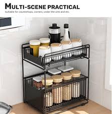 Kitchen cabinets are available in various styles, colors and sizes. Free Delivery Under Sink Shelve Rack Storage Shelves Shelf Organizer Kitchen Multi Purpose Home Appliances Kitchenware On Carousell