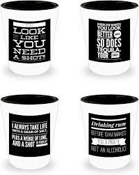 Styling my letter boards for parties is one of my favorite parts of the process. Amazon Com Set Of 4 Funny Shot Glasses With Hilarious Alcohol Related Sayings From Rum To Vodka To Tequila Perfect 21st Bday Shot Glasses