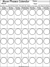 Moon Phases Calendar Enchantedlearning Com