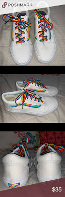 583 x 583 jpeg 36 кб. Rainbow Vans 3 5 Kids White With Colorful Laces Original White Laces Also Included Vans Shoes Sneakers Rainbow Vans Vans Womens Vans